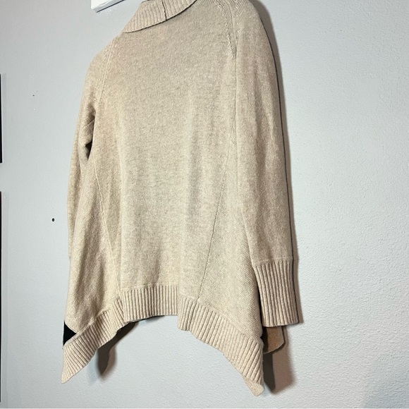 Banana Republic Open Front Cardigan Sweater Cream Black Small Merino Wool Blend - Picture 6 of 7